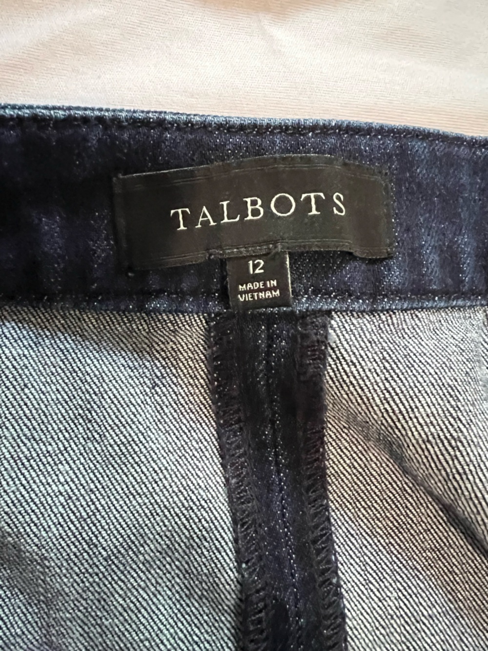 Talbots Denim Skirt Dark Blue - Picture 2 of 5